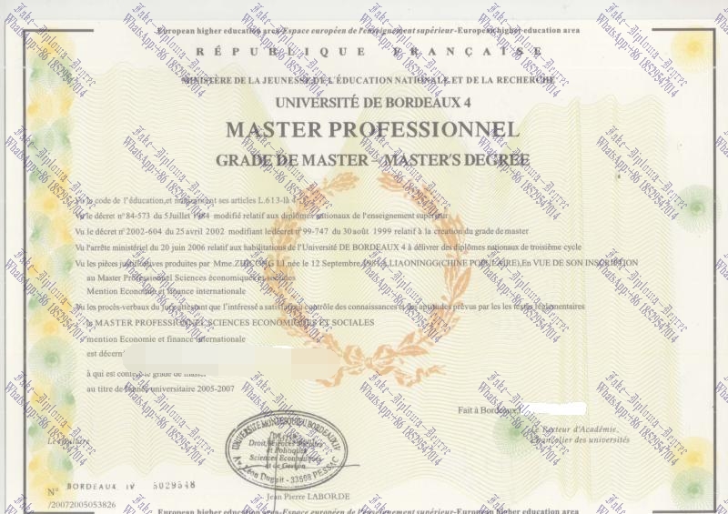 Best Fake Bordeaux IV Diploma