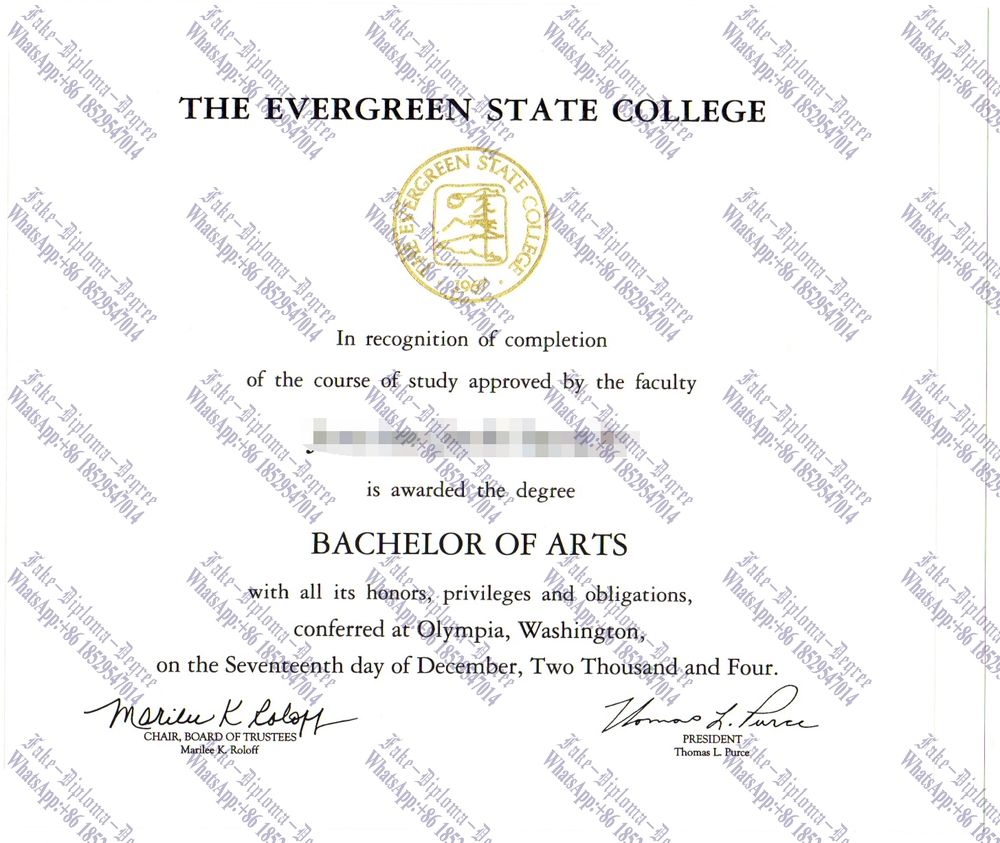 Best Fake Evergreen State College Diploma