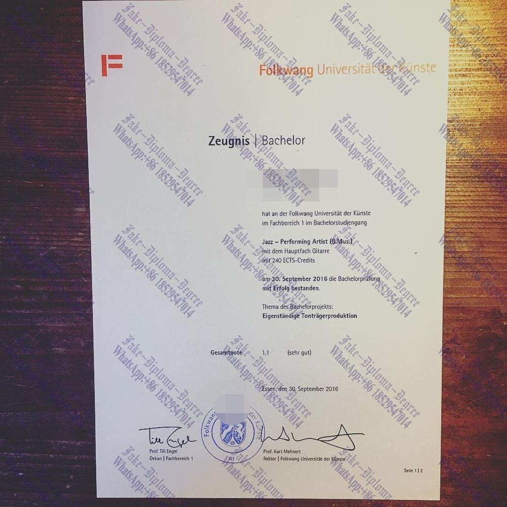 Best Fake Folkwang University of the Arts Diploma
