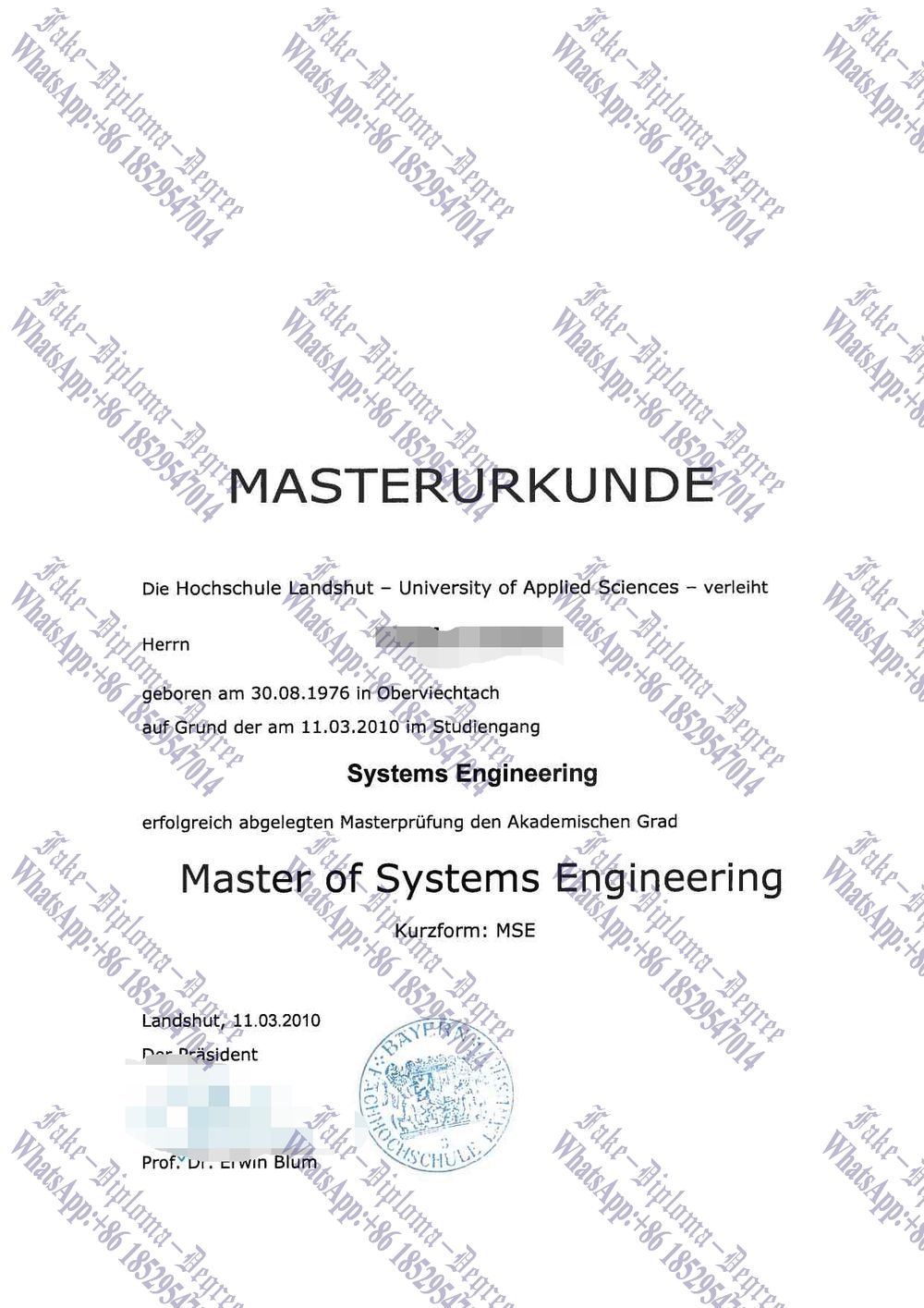 Best Fake Hochschule landshut Degree