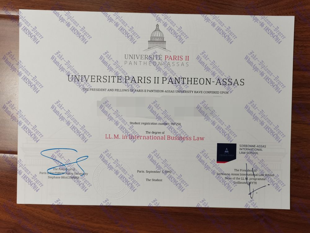 Best Fake Panthéon Assas University Paris II Degree