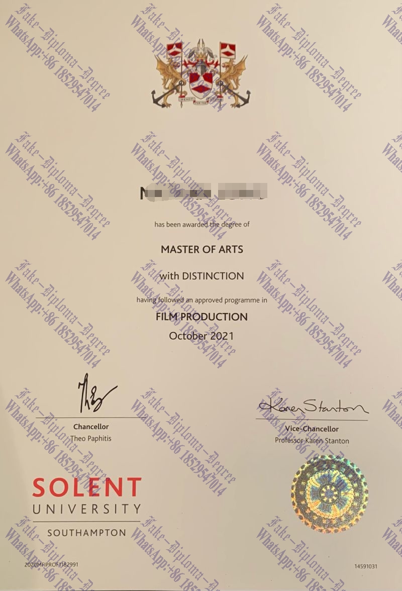 Best Fake Southampton Solent University Diploma
