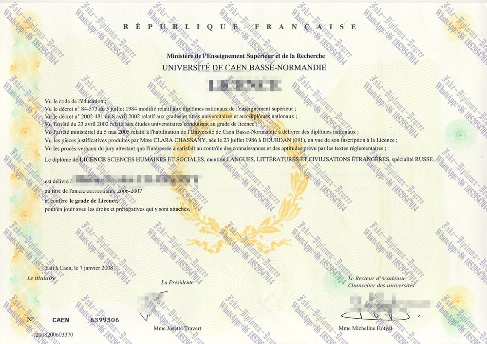 Best Fake Universit de Caen Normandie Degree