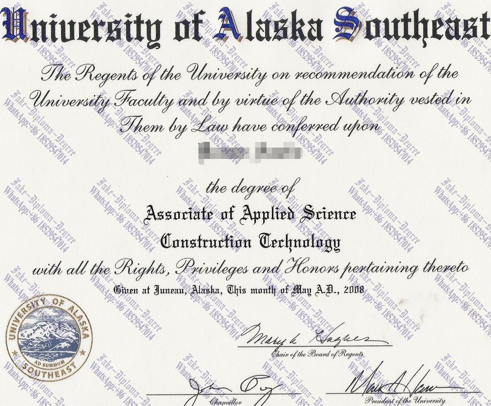 Best Fake University of Alaska Southeast Diploma