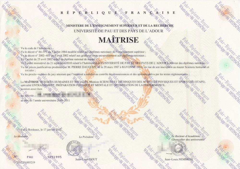 Best Fake Université de Rouen Degree