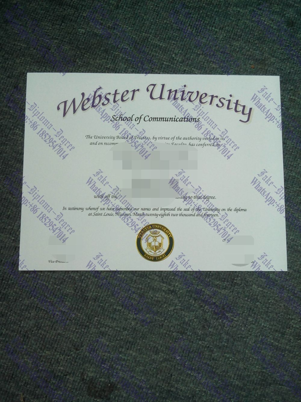 Best Fake Webster University Diploma