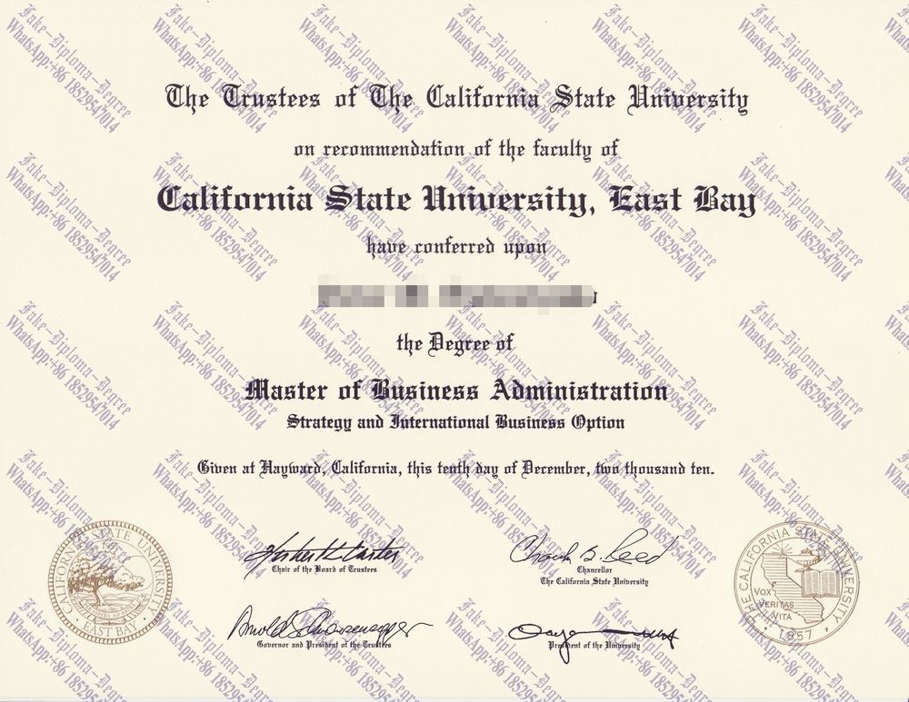 Buy fake California state University east bay Degree