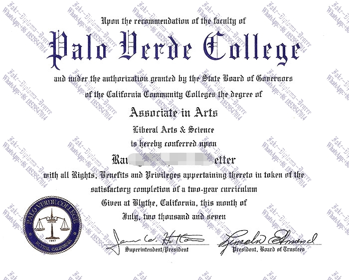 Buy fake Palo Verde College Degree