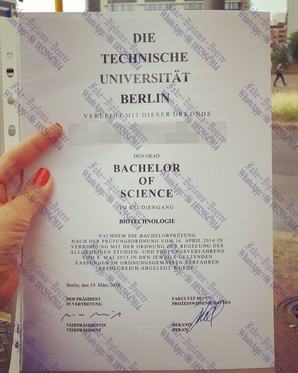 Buy fake Technical University Berlin Degree