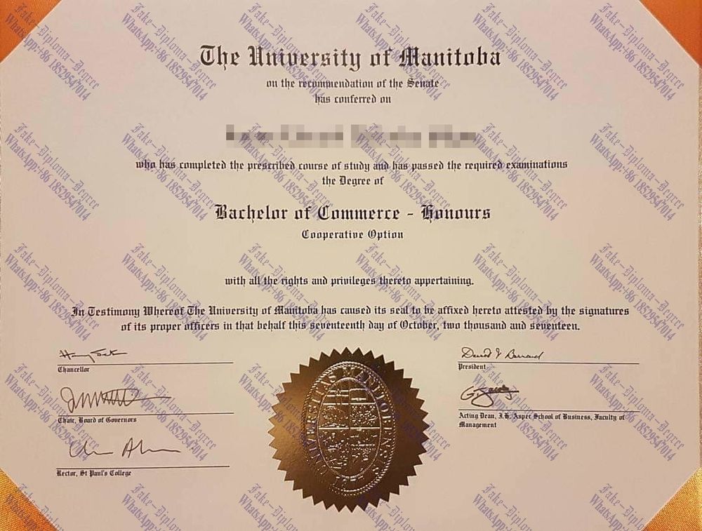 Buy fake The University of Manitoba Degree