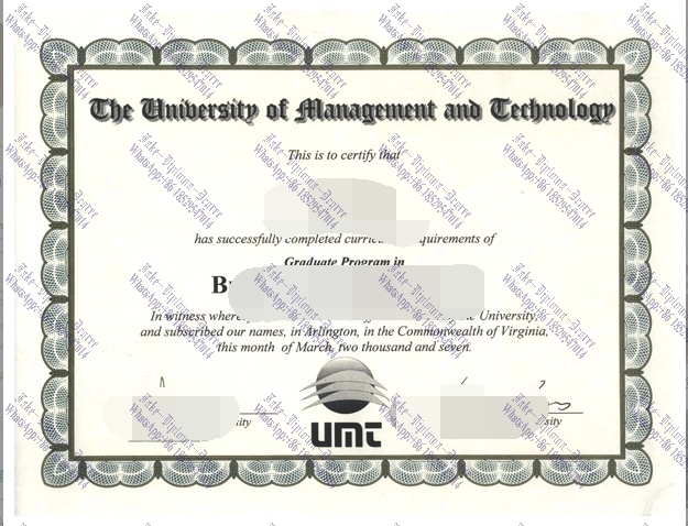 Buy fake University of Management and Technology Degree