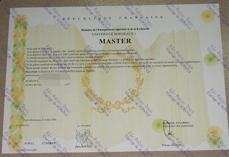 Buy fake Université de Bordeaux Diploma