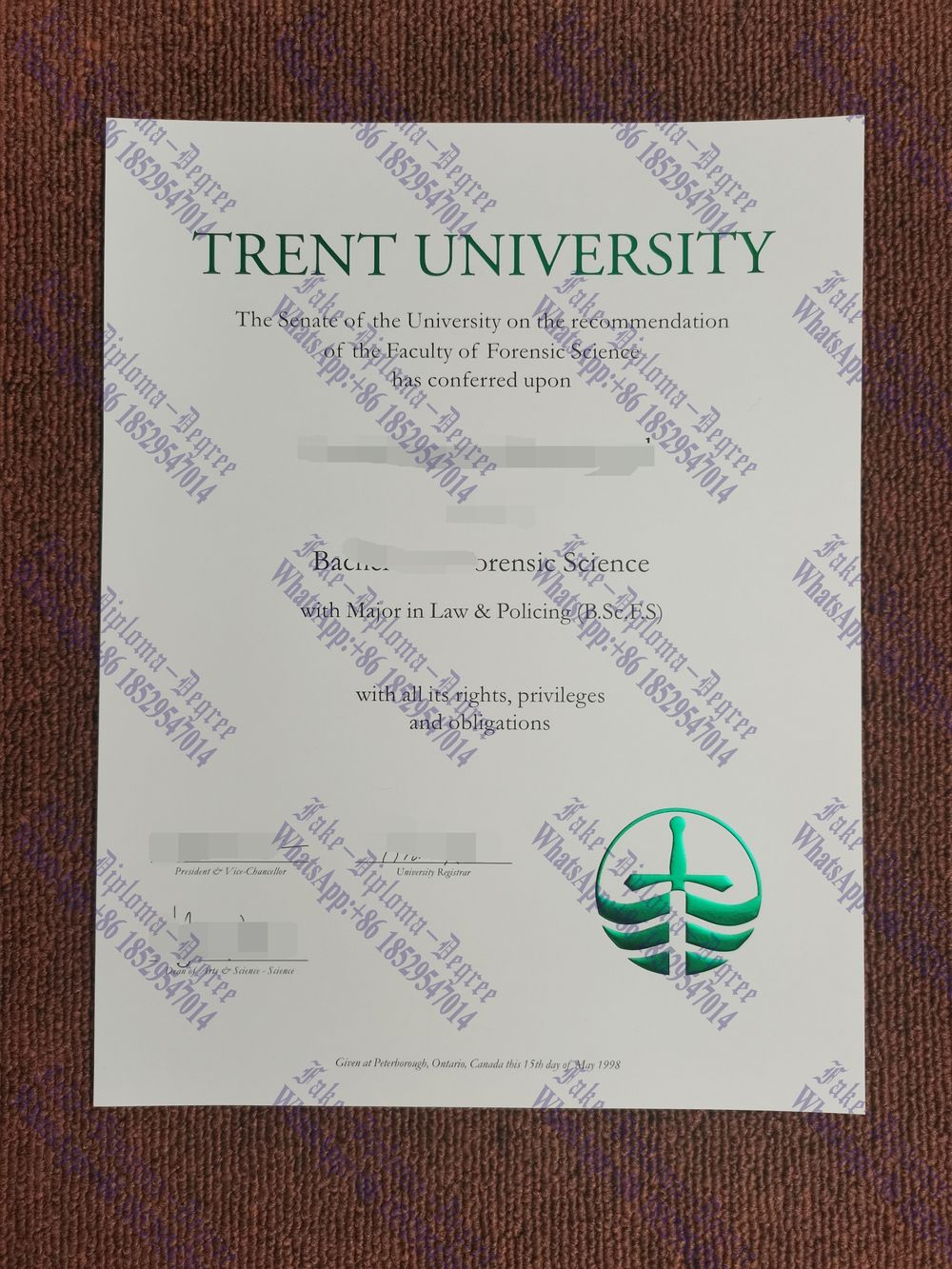 Copy Fake Trent University Degree