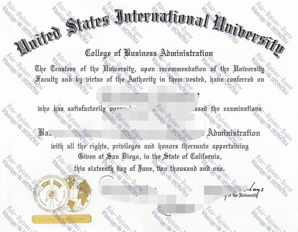 Copy Fake United States International University Diploma