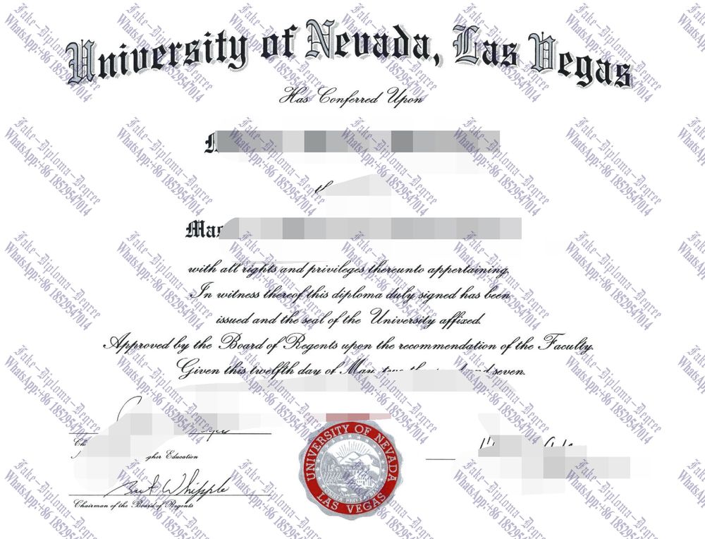 Copy Fake University of Nevada, Las Vegas Diploma
