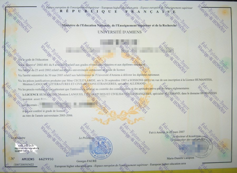 Copy Fake Université dAngers Diploma