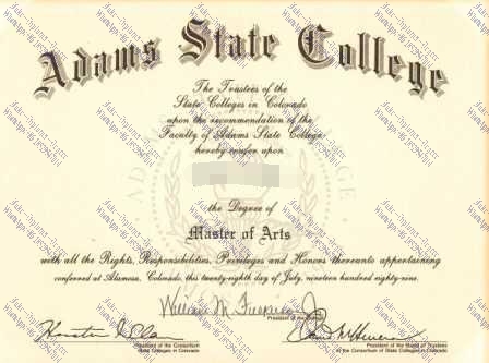 Fake Adams State College Diploma