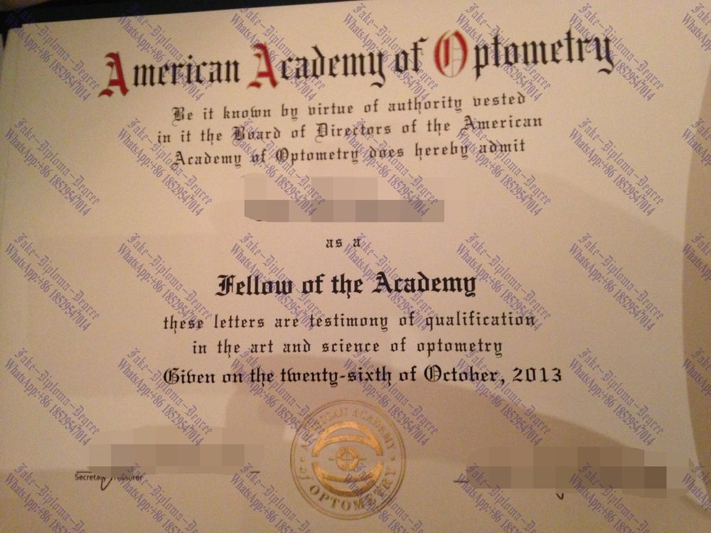Fake American Academy of Vision Diploma