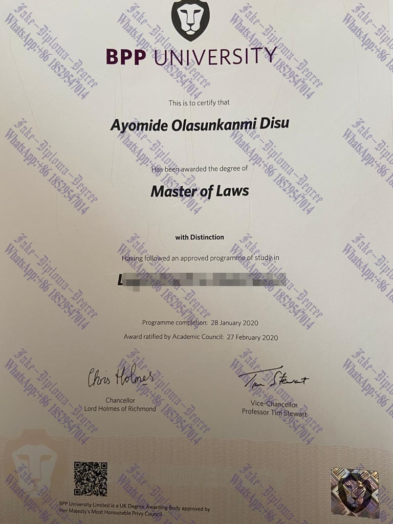 Fake BPP University Degree