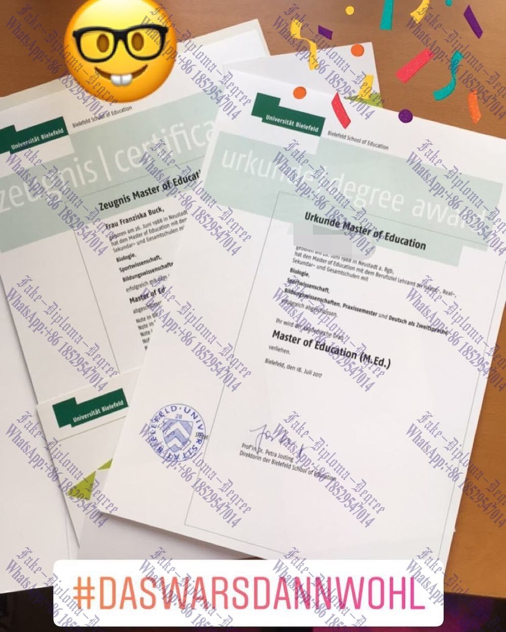 Fake Bielefeld University Diploma
