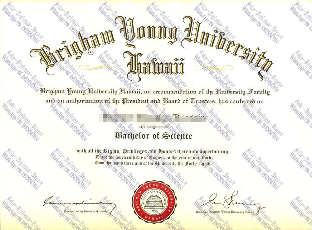 Fake Brigham Young University Hawaii Diploma