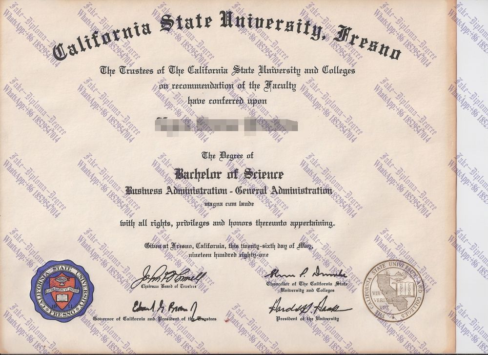 Fake California State University,Fresno Diploma