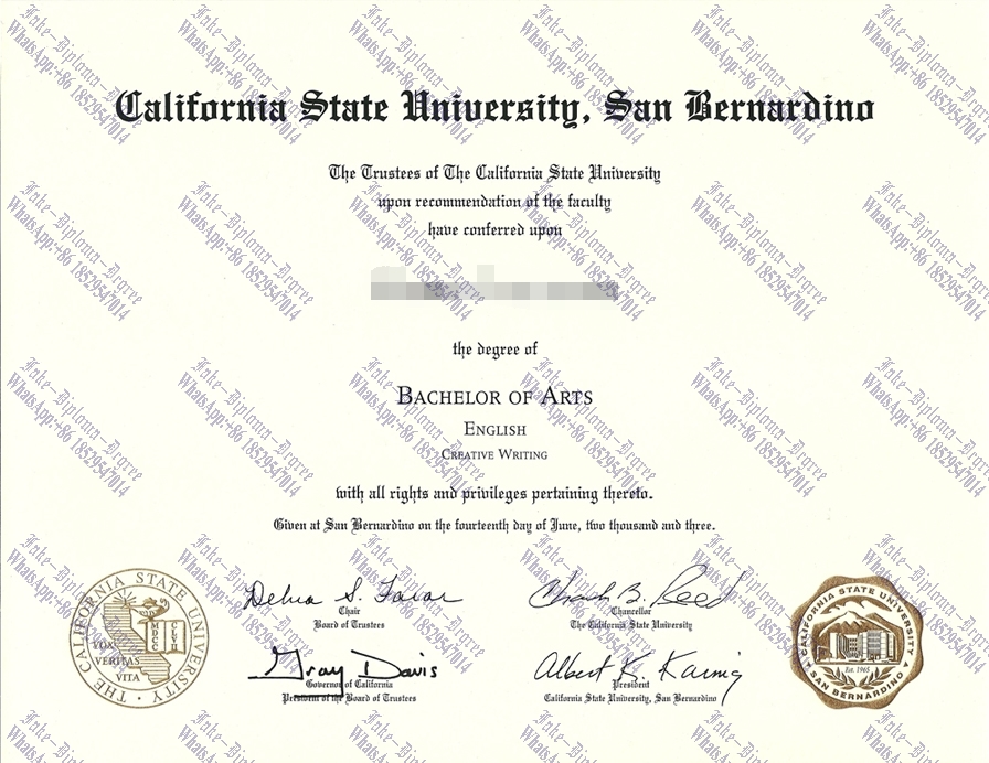 Fake California state University san bernardino Diploma