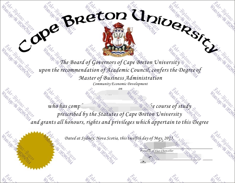 Fake Cape Breton University Diploma