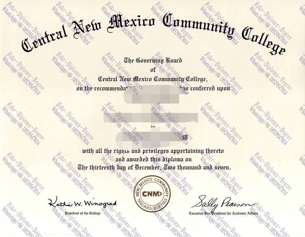 Fake Central New Mexico Community College Degree