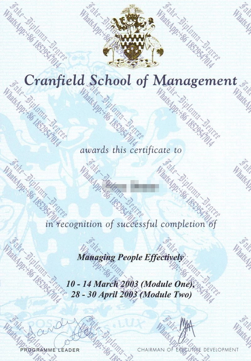 Fake Cranfield School of Management Degree