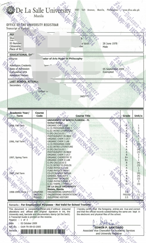 Fake De La Salle University Manila Degree