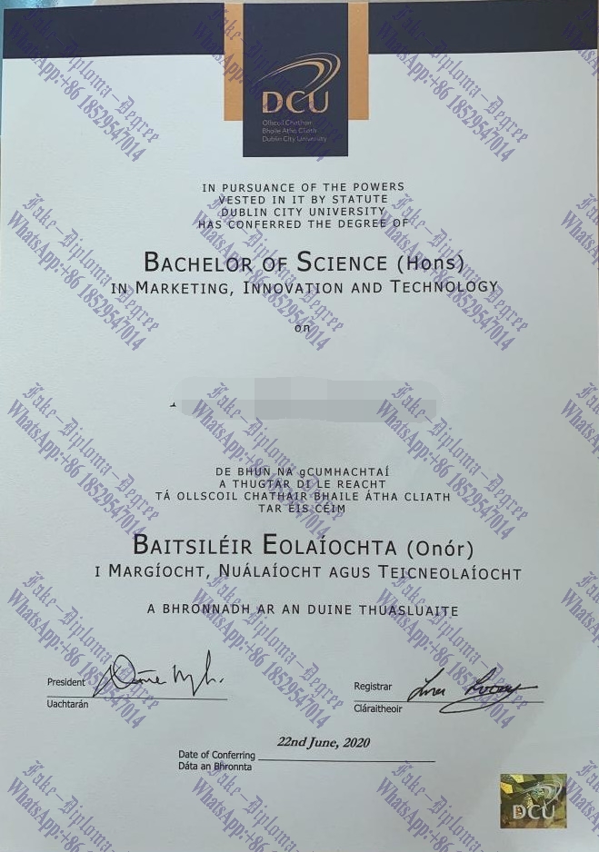 Fake Dublin City University Diploma