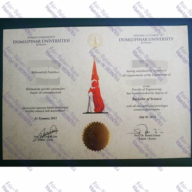 Fake Dumlupinar University Degree