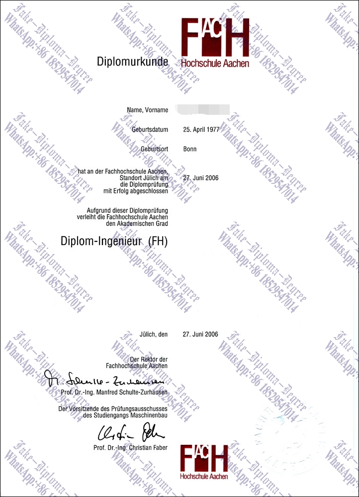 Fake Fachhochschule Aachen Diploma