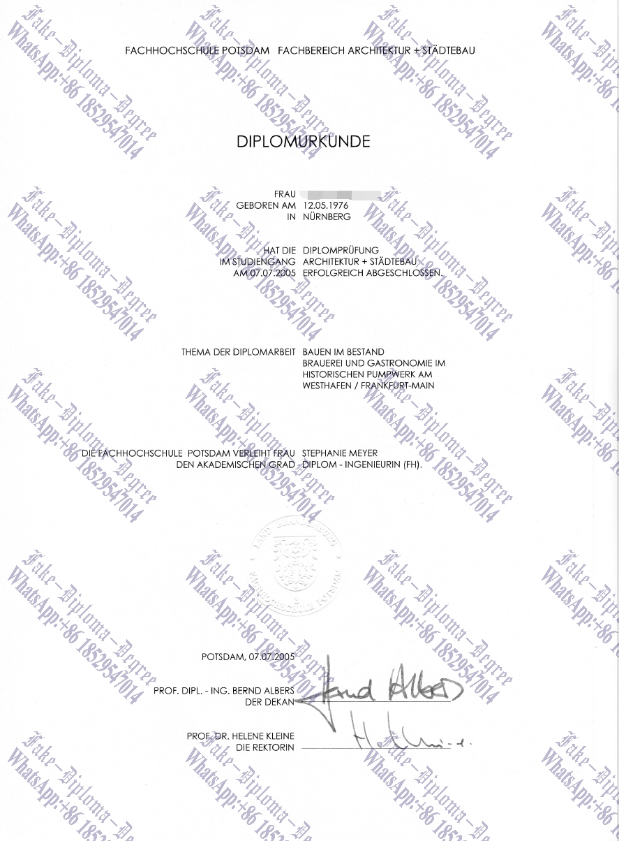 Fake Fachhochschule Potsdam Diploma