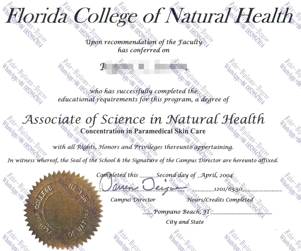 Fake Florida College of Natural Health Degree