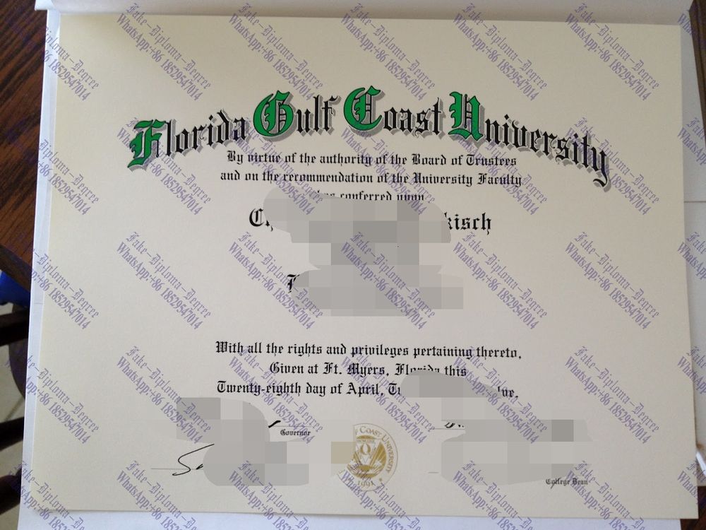 Fake Florida Gulf Coast University Degree