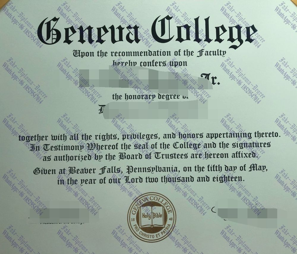 Fake Geneva College Degree