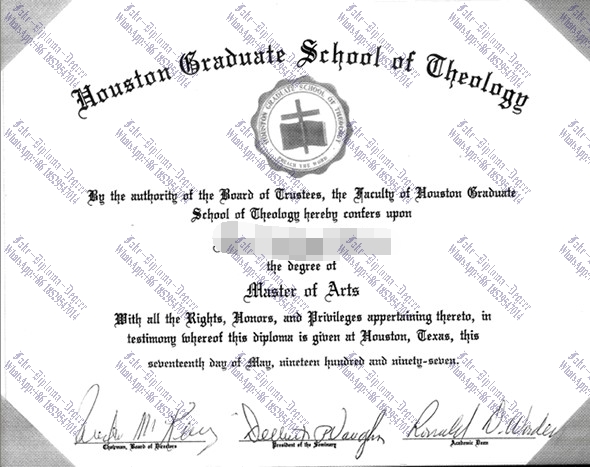 Fake Houston Graduate School of Theology Diploma