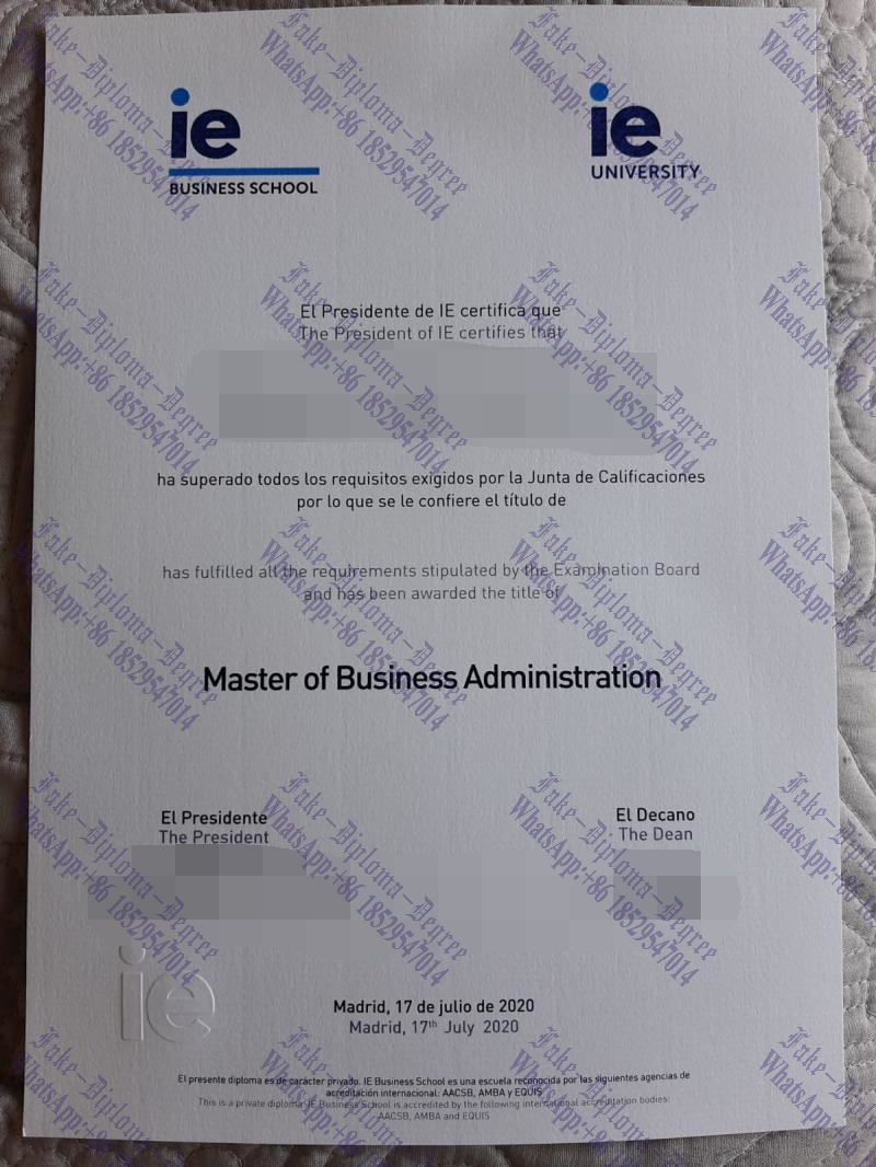 Fake IE Business School Diploma