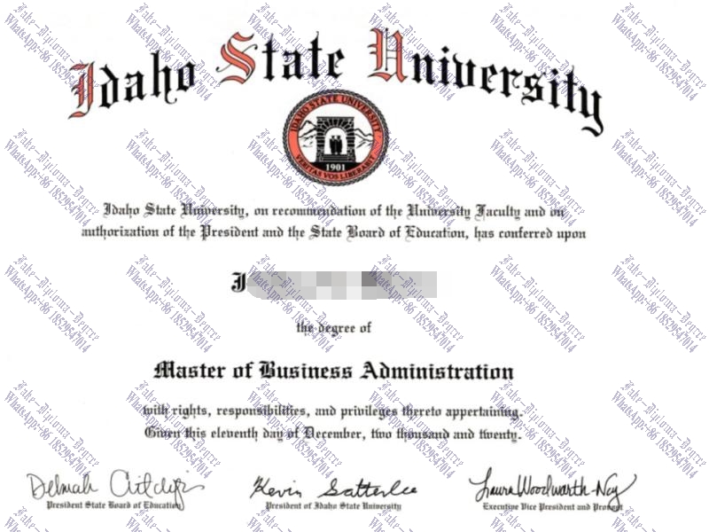 Fake Idaho State University Diploma