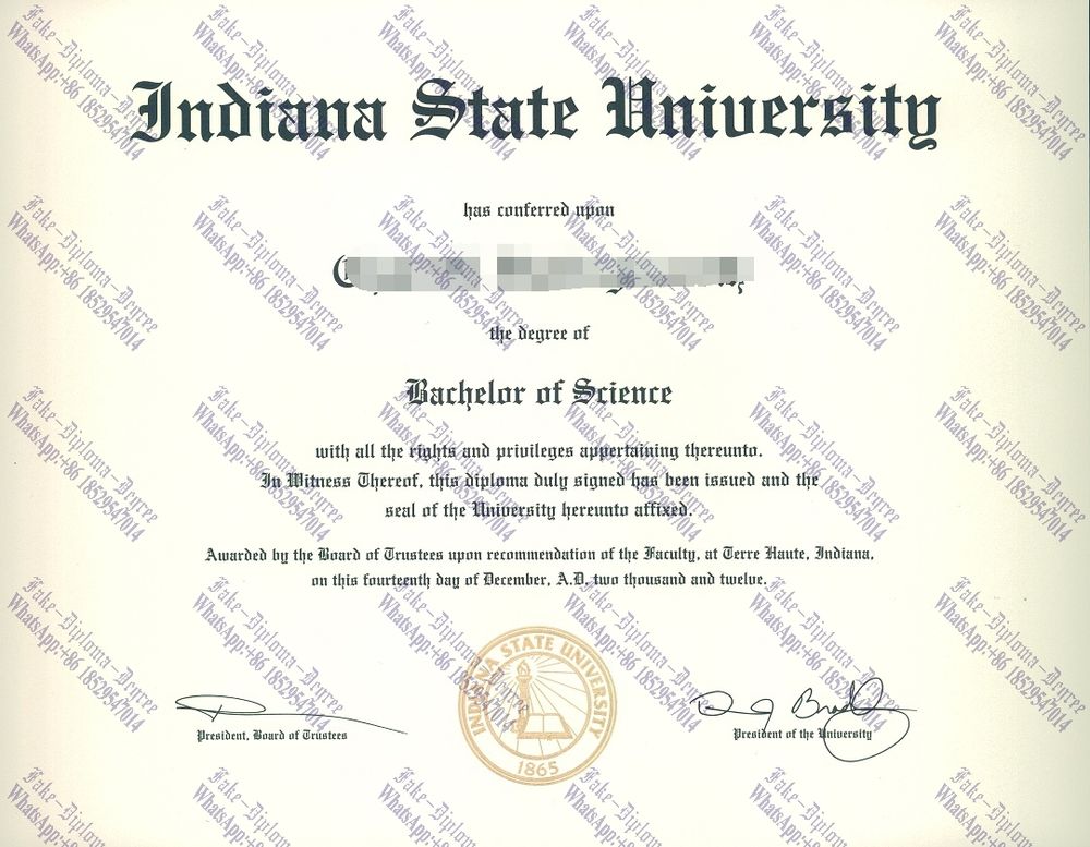 Fake Indiana State University Diploma