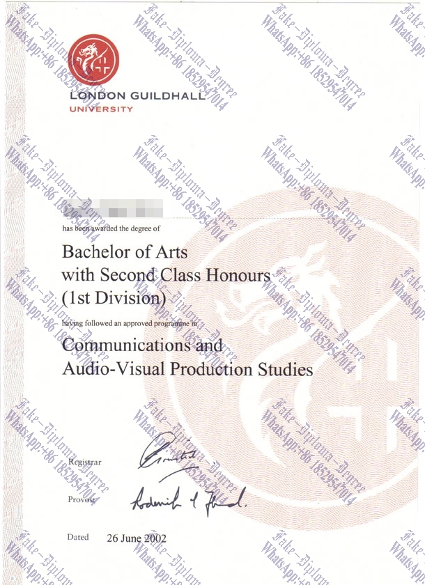 Fake London Guildhall University Degree