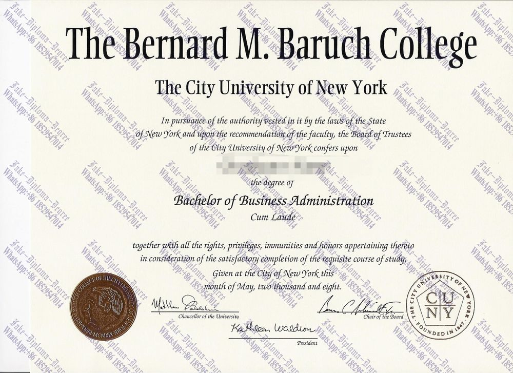 Fake Make fake CUNY Bernard M. Baruch College Degree Degree