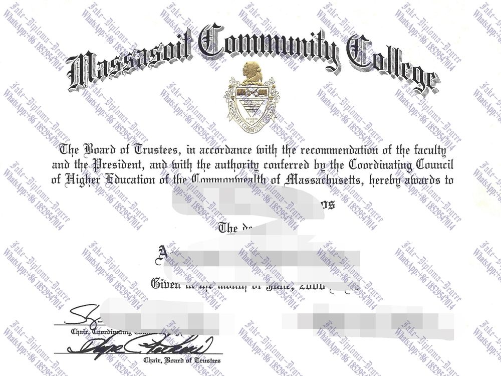 Fake Massasoit Community College Diploma