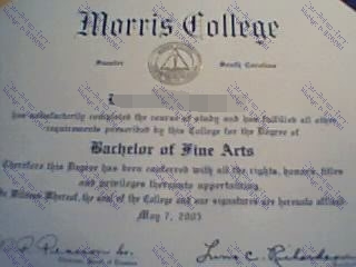 Fake Morris College Diploma