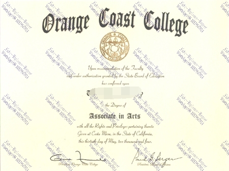 Fake Orange Coast College Degree