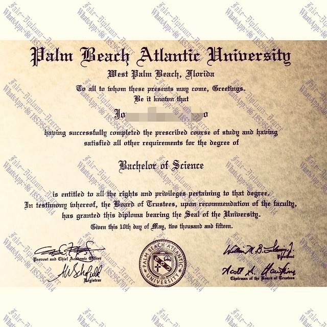 Fake Palm Beach Atlantic University Diploma