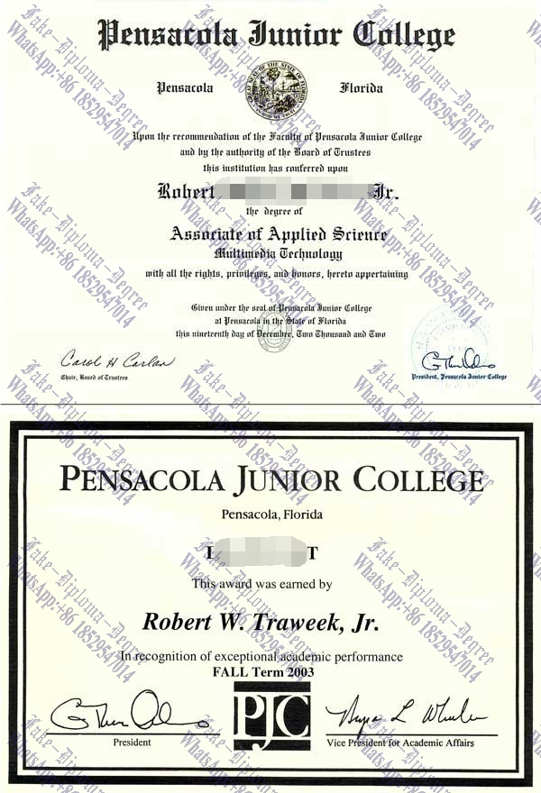 Fake Pensacola Junior College Diploma