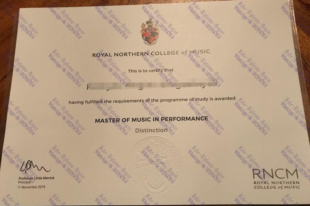 Fake Royal Northern College of Music Diploma